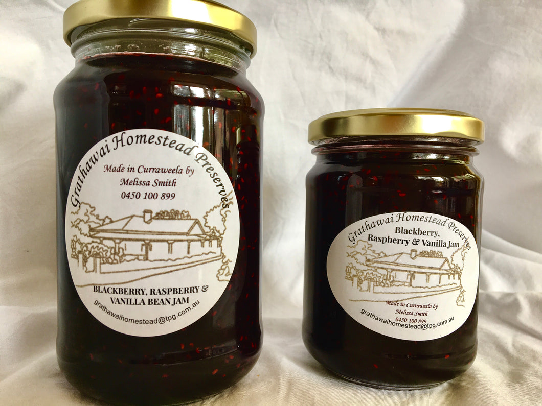 BLACKBERRY, RASPBERRY & VANILLA BEAN JAM